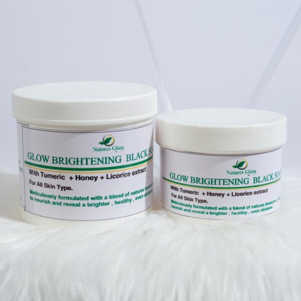 1 CONTAINER OF GLOW BRIGHTENING BLACK SOAP (450G)